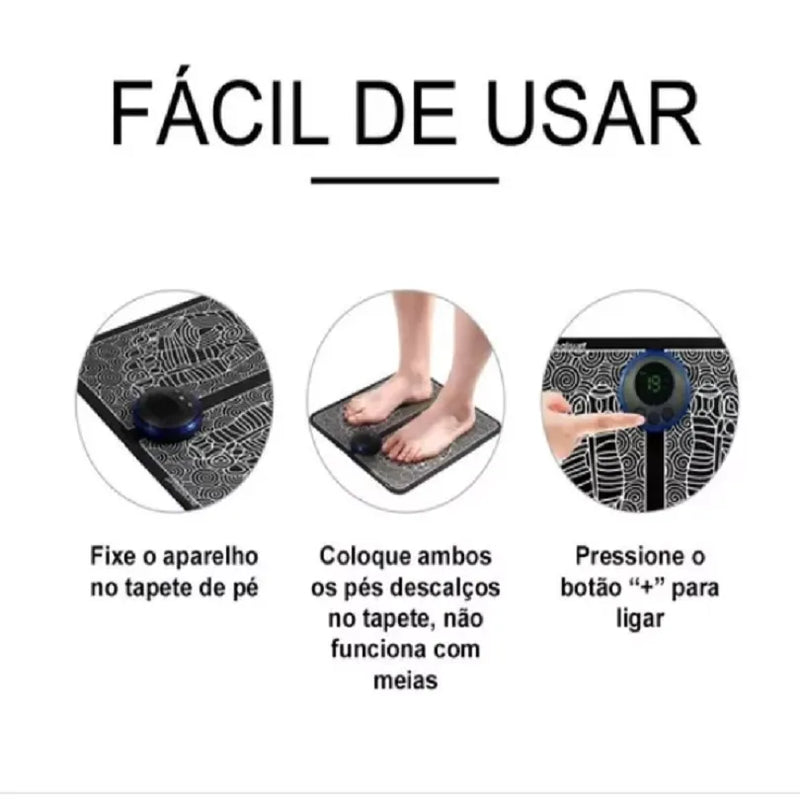 Tapete Massageador Para Os Pés Almofada Pro Ems Recarregável