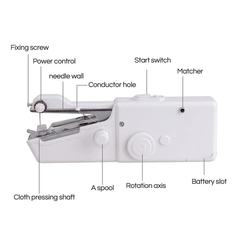 Mini máquinas de costura portáteis, bordado, sem fio, roupas manuais, úteis, máquinas de costura, acessórios de ferramentas de trabalho manual.