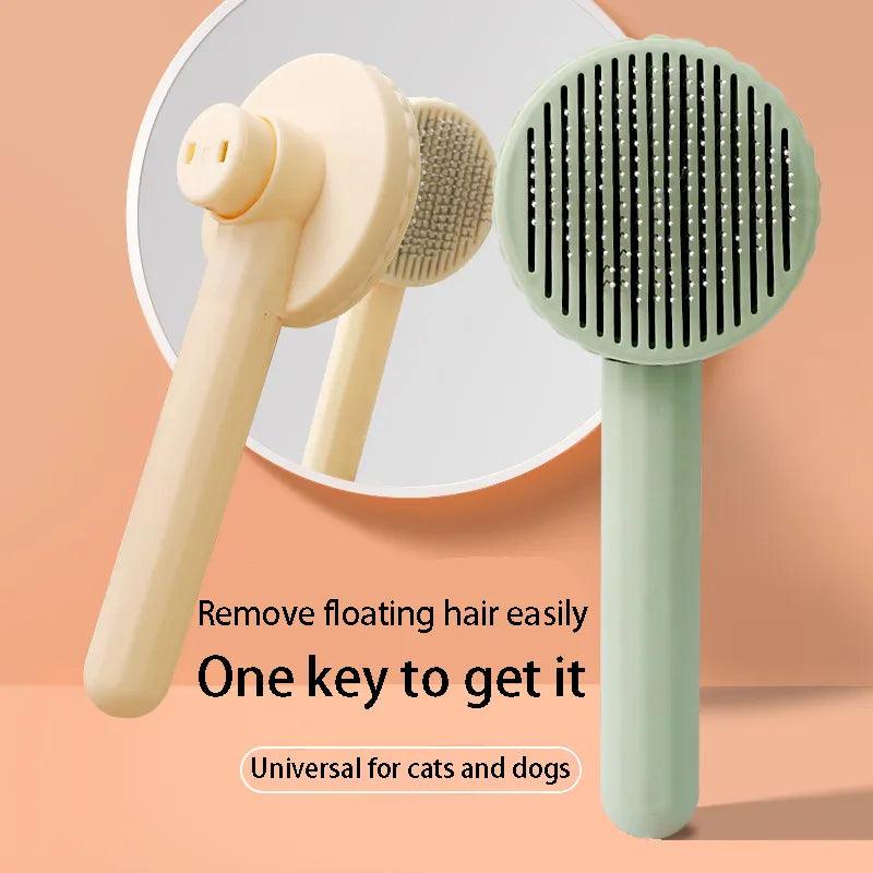 Pente para remoção de pelos de animais de estimação, escova autolimpante para gatos, cães, removedor de pelos, raspador, ferramenta de limpeza para animais de estimação, acessórios para gatos